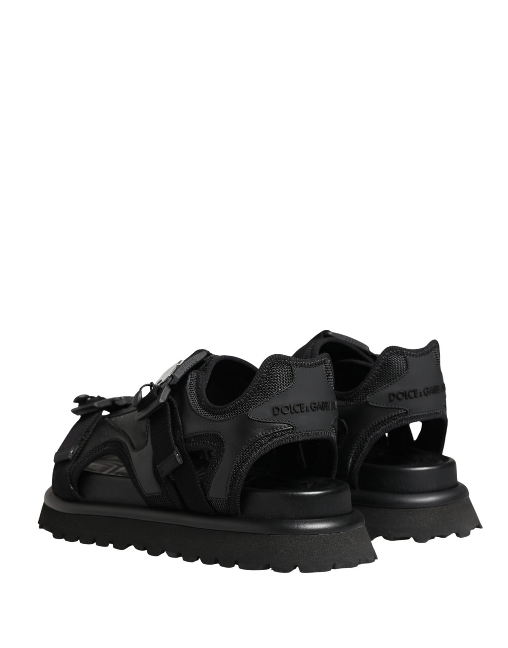 Dolce & Gabbana Leather Chunky Sandals in Black