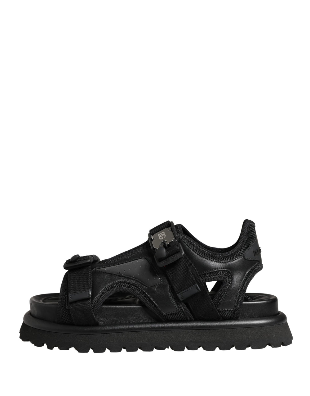 Dolce & Gabbana Leather Chunky Sandals in Black