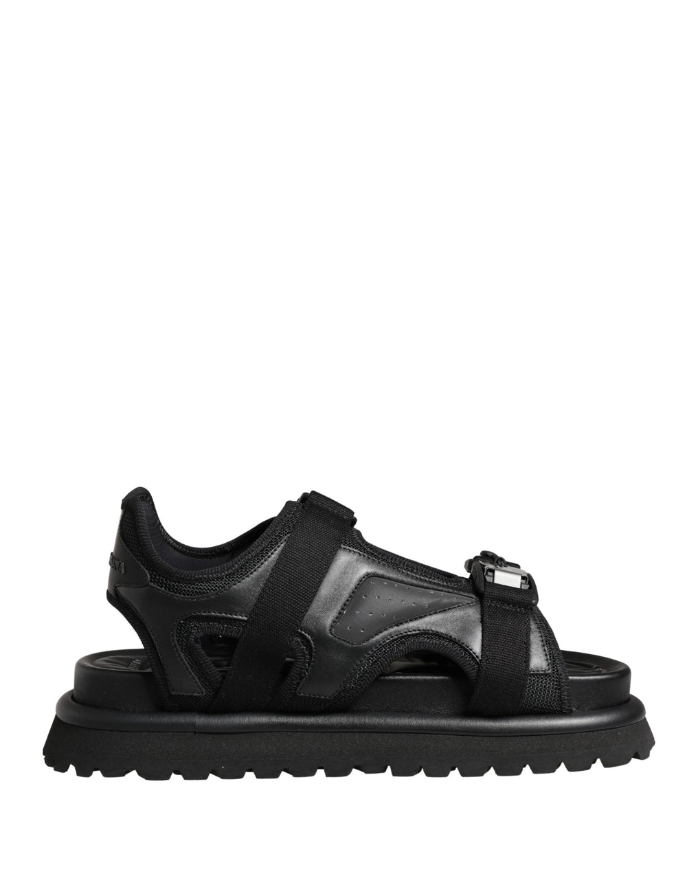 Dolce & Gabbana Leather Chunky Sandals in Black