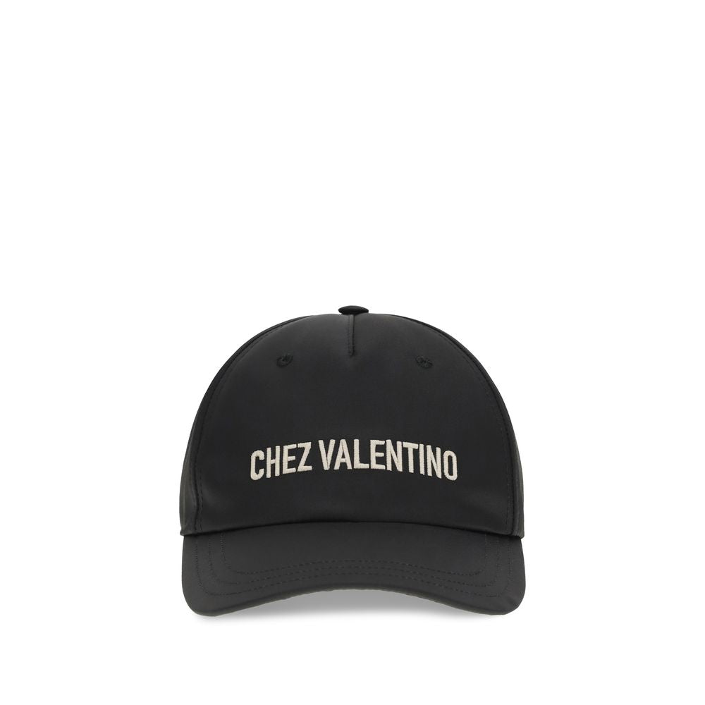 Valentino Garavani Black Cotton Cap Embroidered mens luxury fashion - Mens Edit
