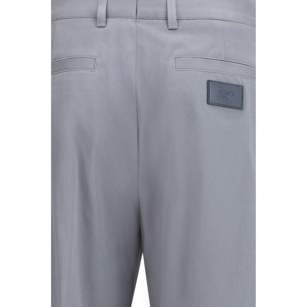 Fendi Cotton Trousers in Grey