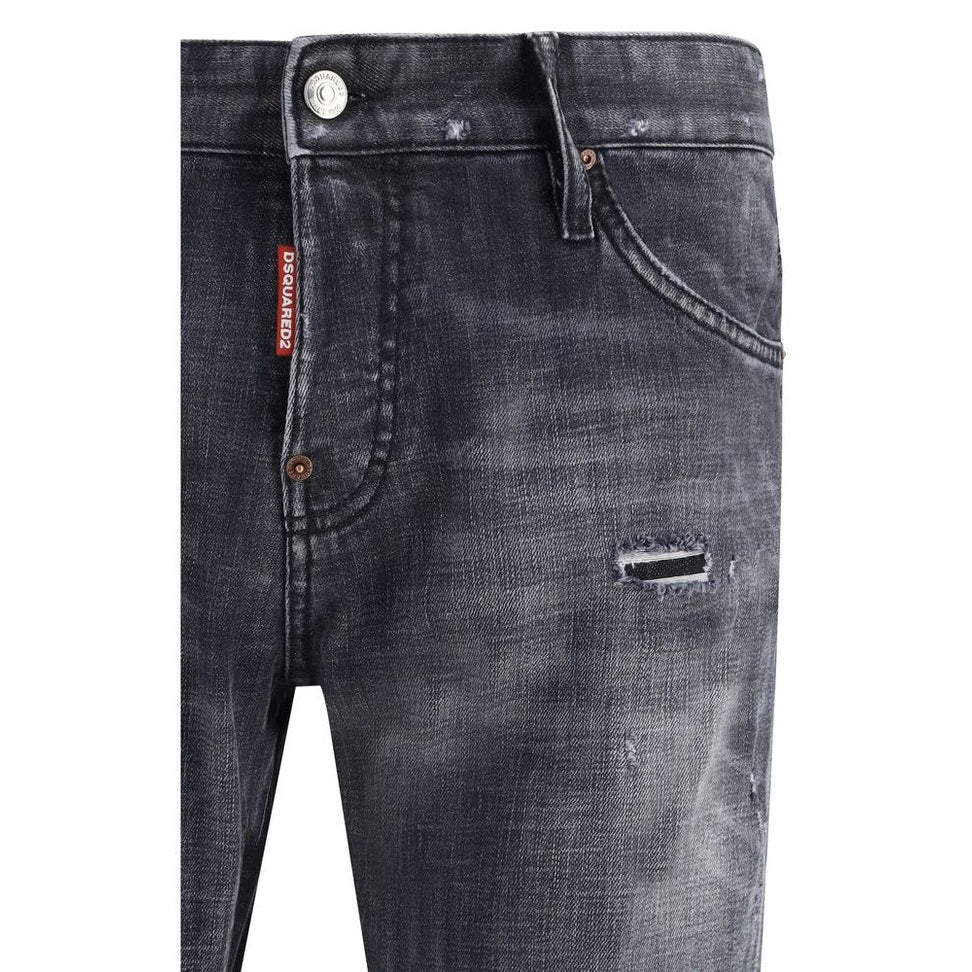 Dsquared² Βαμβακερά Slim Fit Jeans σε Μαύρο