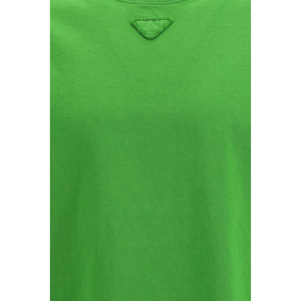 Prada Βαμβακερό T-Shirt με Στρογγυλή Λαιμόκοψη