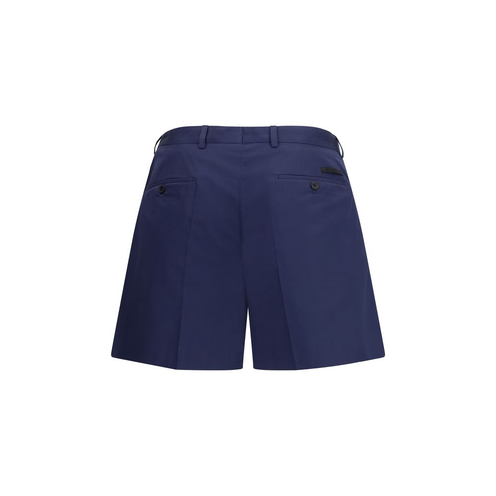 Prada Cotton Twill Bermuda Shorts in Blue
