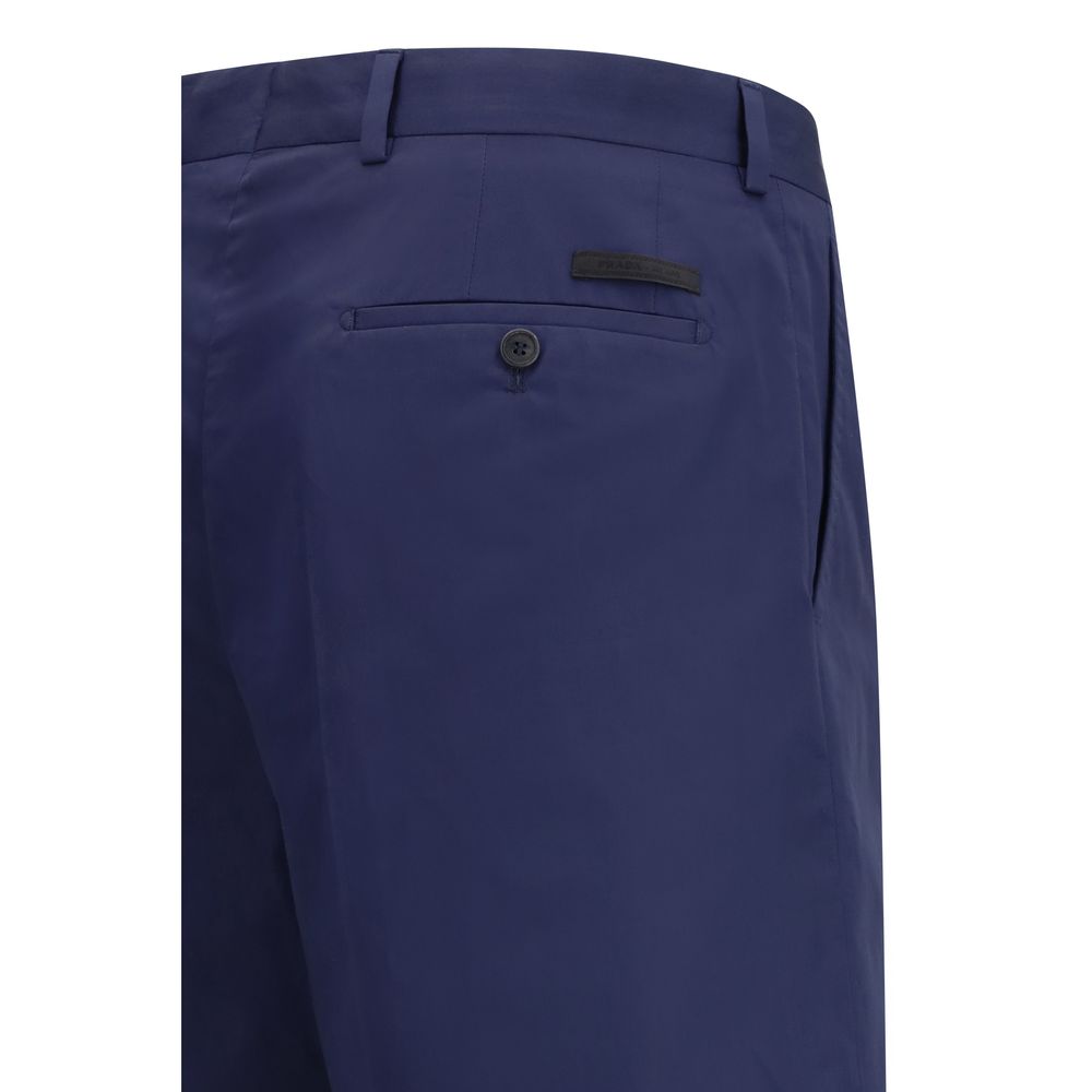 Prada Cotton Twill Bermuda Shorts in Blue