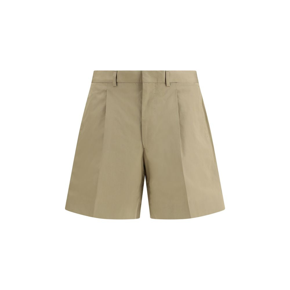 Prada Cotton Bermuda Shorts in Beige