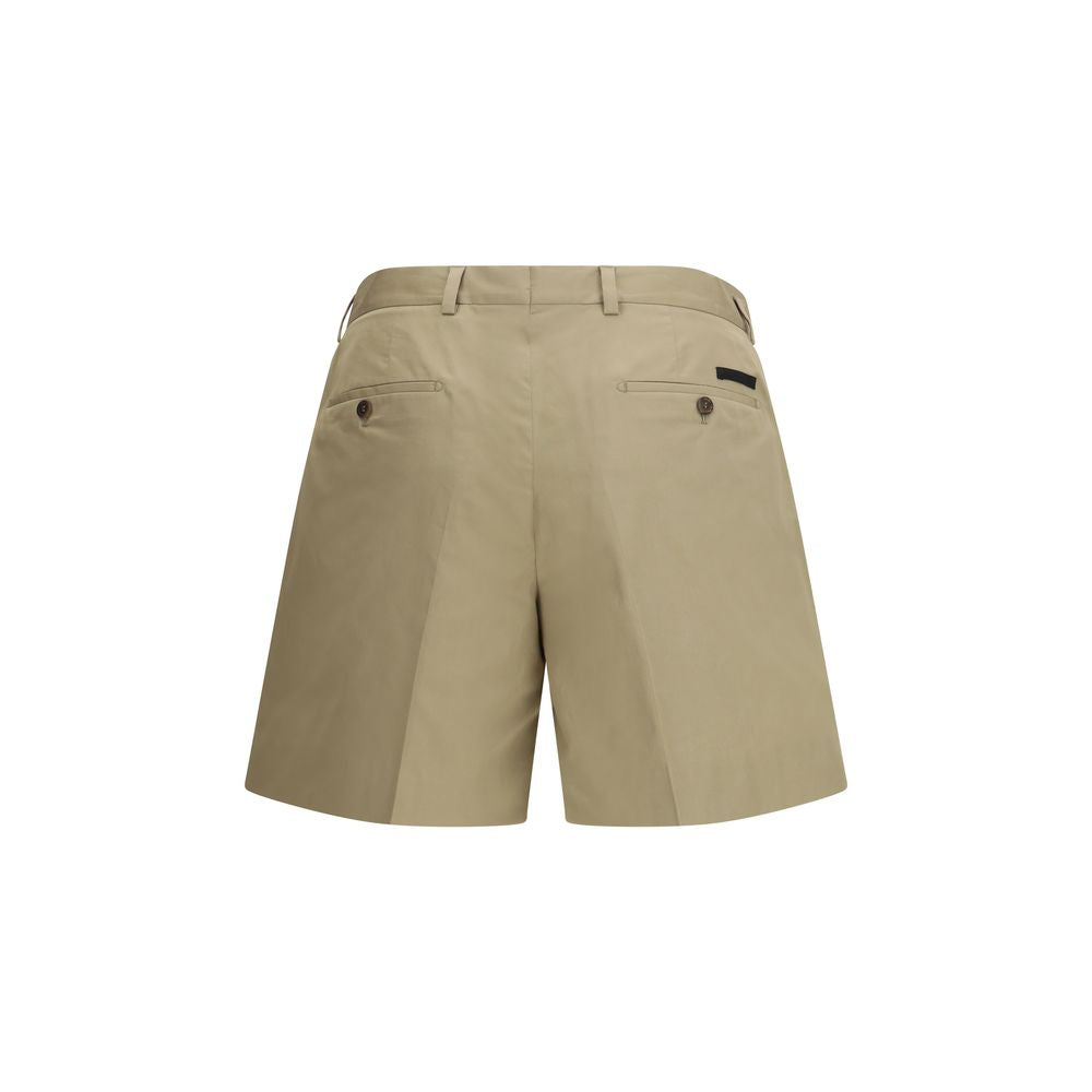 Prada Cotton Bermuda Shorts in Beige