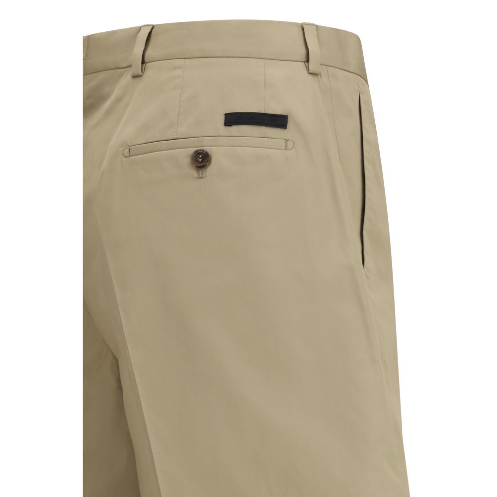 Prada Cotton Bermuda Shorts in Beige