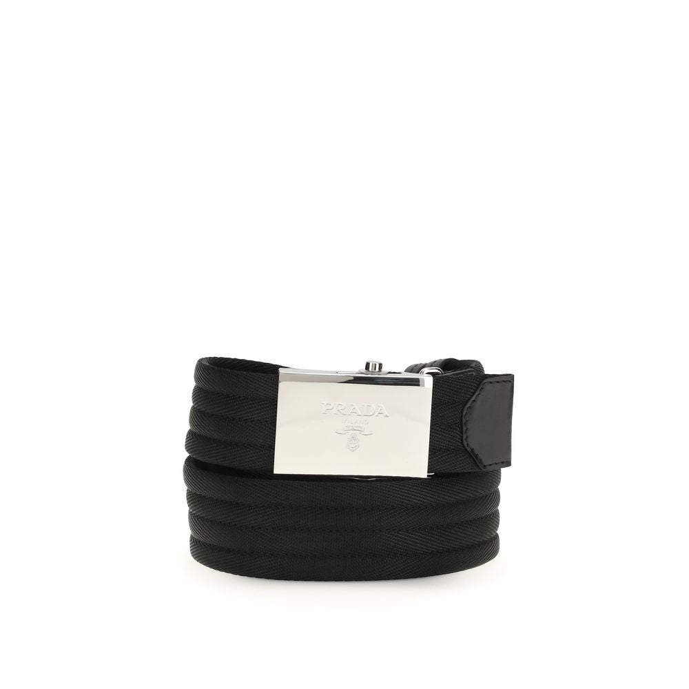 Prada Textured Polyester Belt in Black