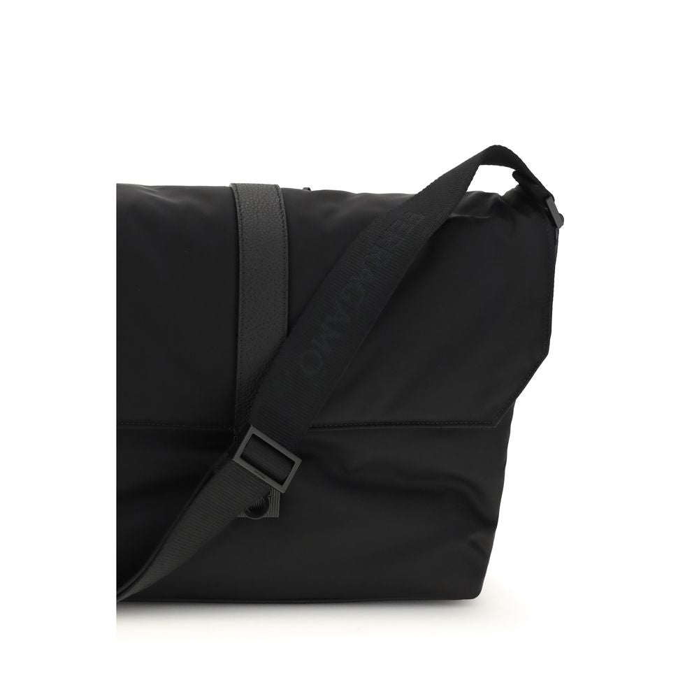 Ferragamo Nylon Shoulder Bag in Black