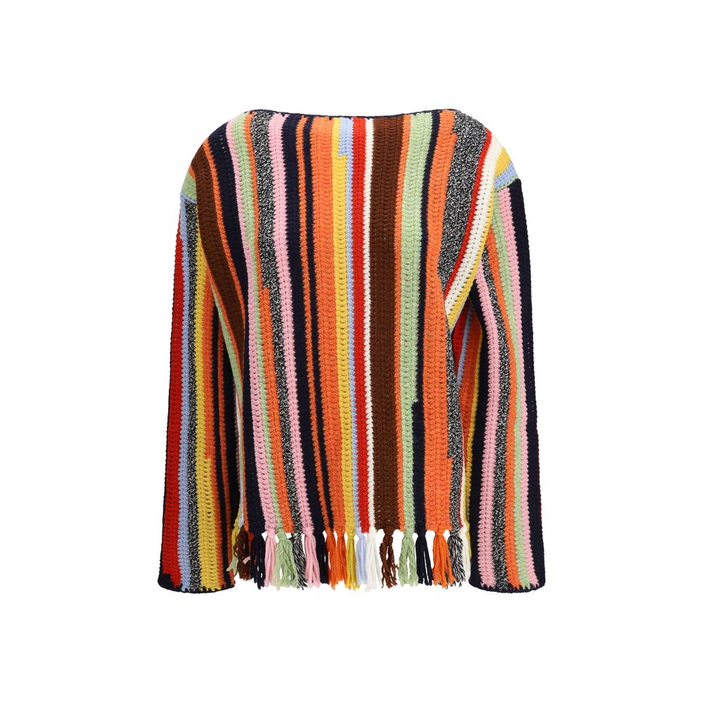 Prada Striped Wool and Cashmere Sweater in Multicolor