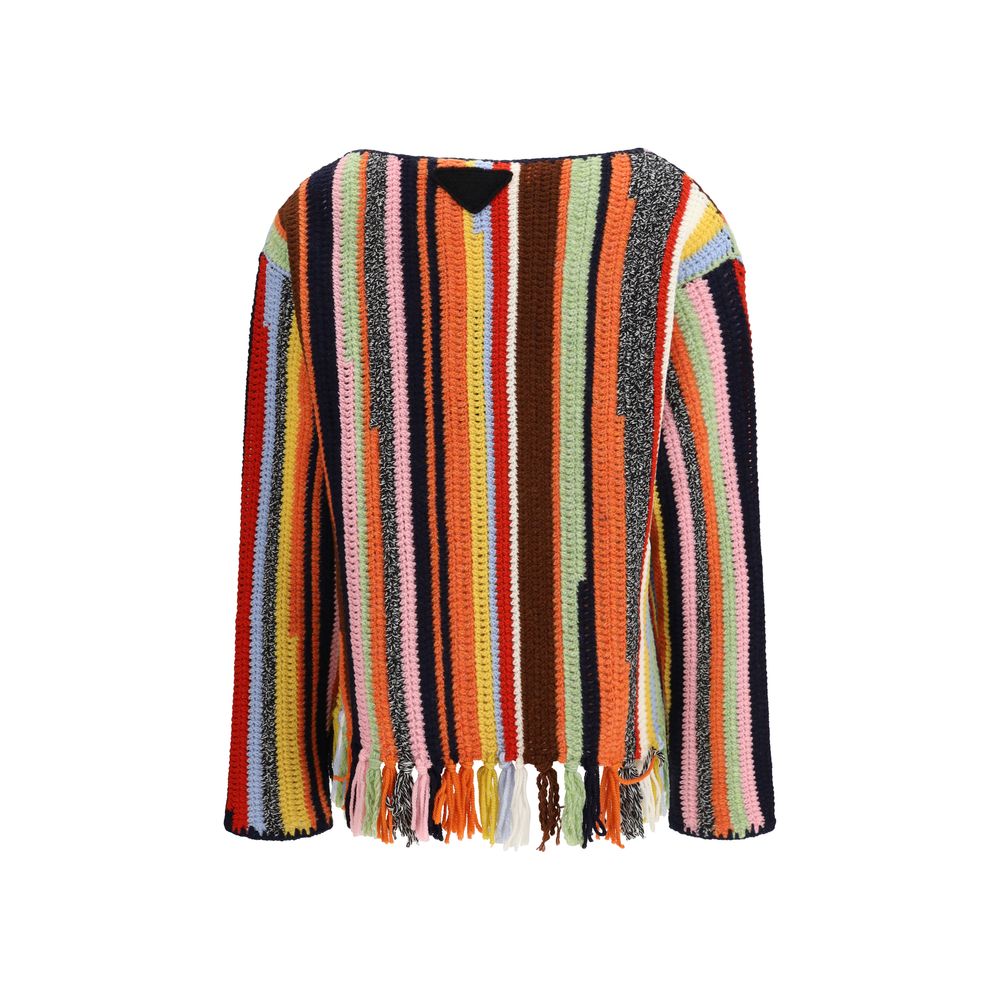 Prada Striped Wool and Cashmere Sweater in Multicolor