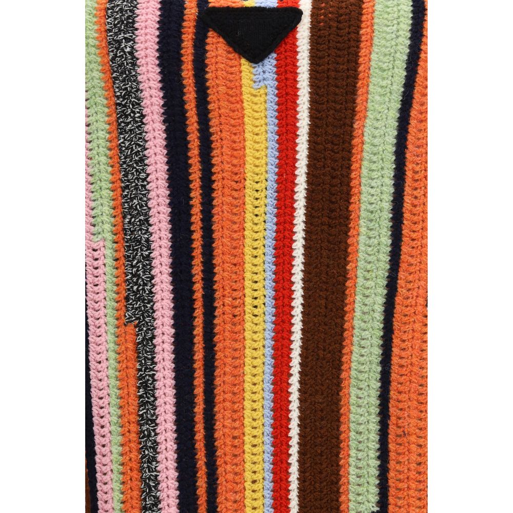 Prada Striped Wool and Cashmere Sweater in Multicolor