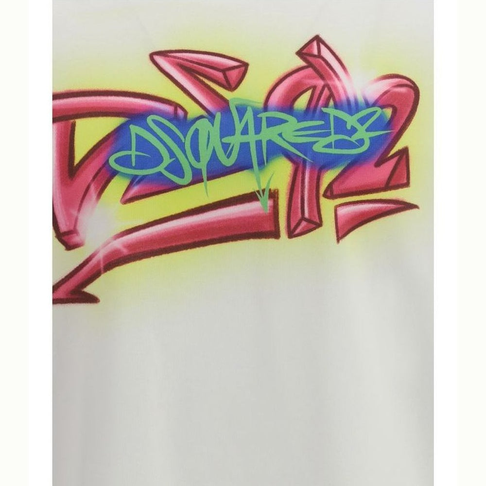 Dsquared² Βαμβακερό Graphic T-Shirt σε Λευκό
