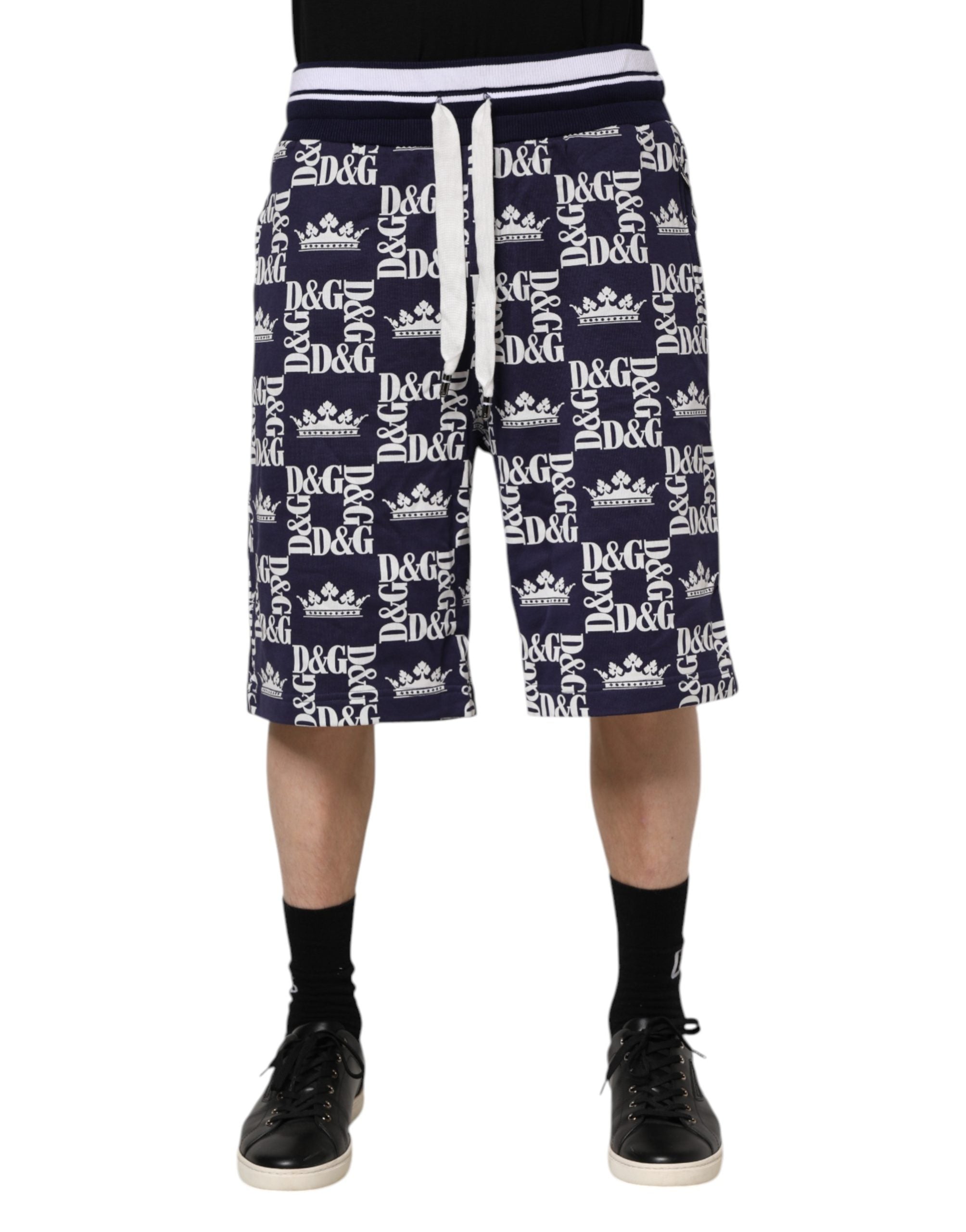 Blue DG Logo Print Chino Men Bermuda Shorts mens luxury fashion - Mens Edit