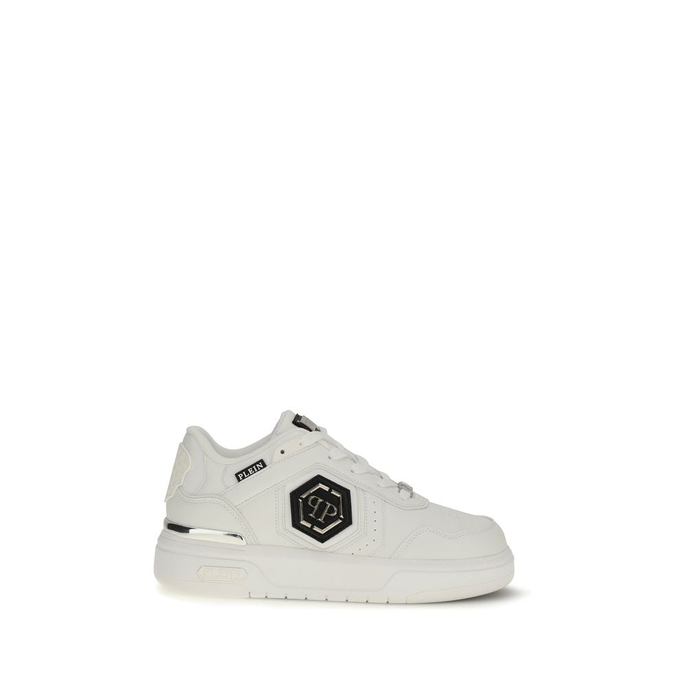 Philipp Plein White Calf Leather Luxe Sneakers mens luxury fashion - Mens Edit