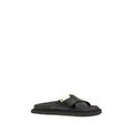 Moschino Black Calf Leather Crossed-Strap Sandals mens luxury fashion - Mens Edit