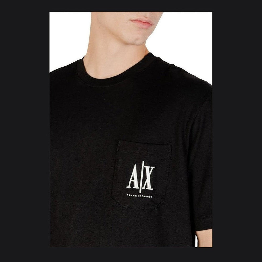Armani Exchange Βαμβακερό T-Shirt σε Μαύρο