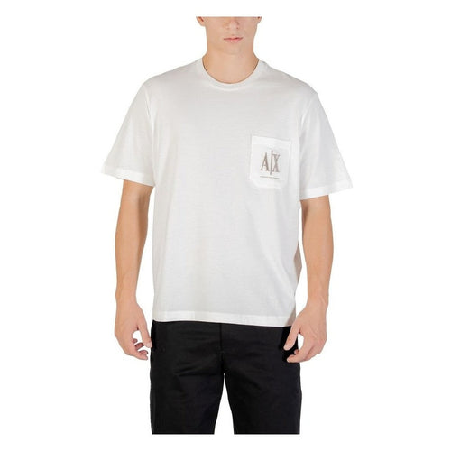 Armani Exchange Cream Cotton Men's Logo T-Shirt - Designer | Mens Edit