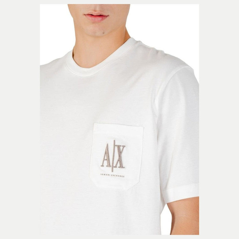 Armani Exchange Cotton T-Shirt in Cream