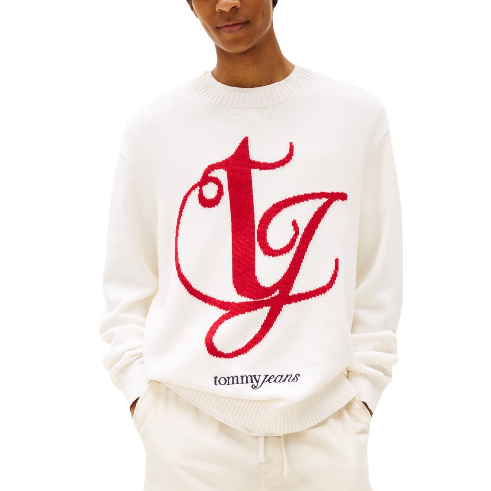 Tommy Hilfiger Κρεμ Φούτερ από Ανακυκλωμένο Βαμβάκι