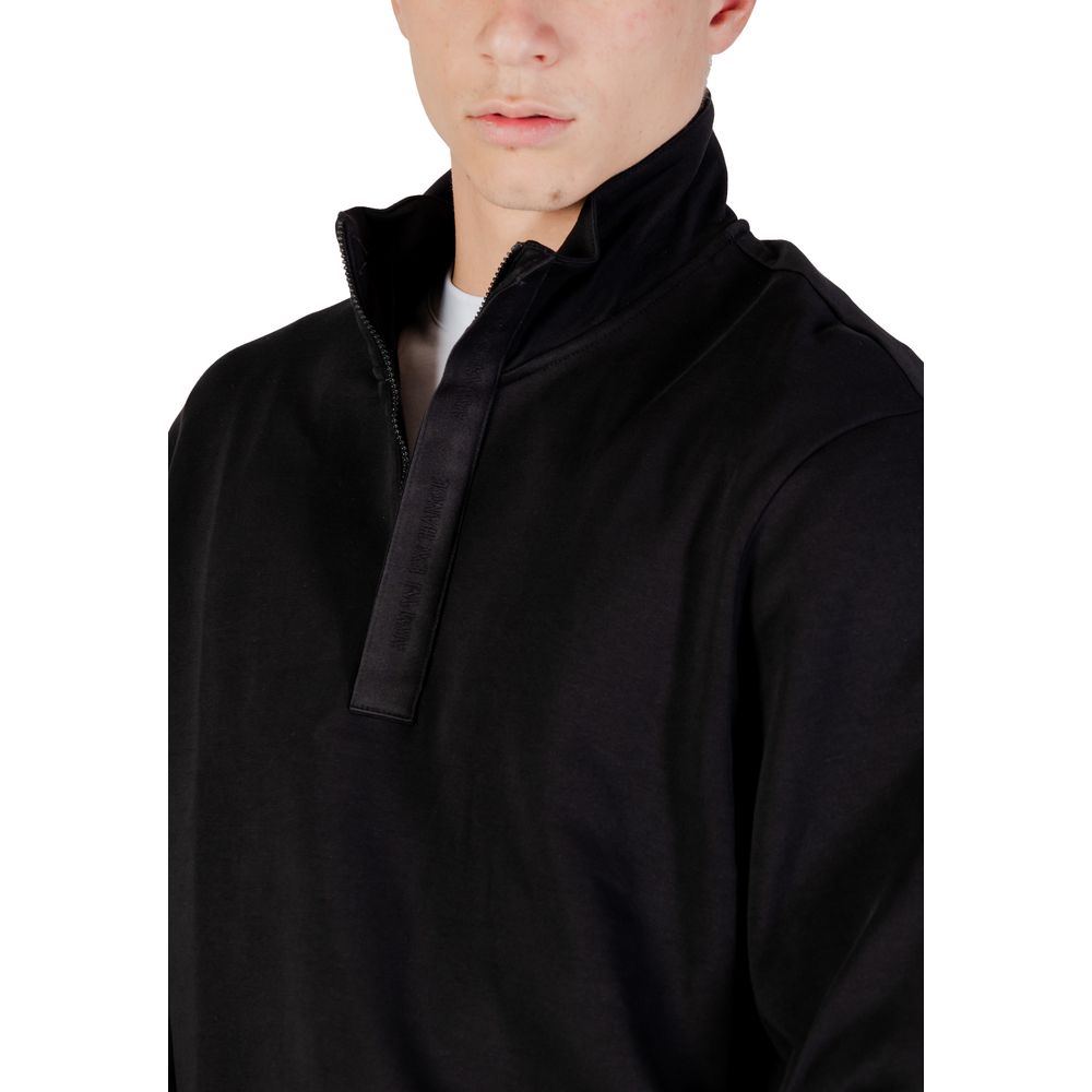 Armani Exchange Cotton Half-Zip Sweatshirt in Black