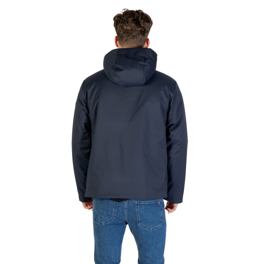 EA7 Emporio Armani Polyester Caban Coat in Blue