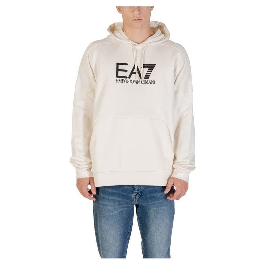 EA7 Emporio Armani Black And White Cotton Hoodie mens luxury fashion - Mens Edit