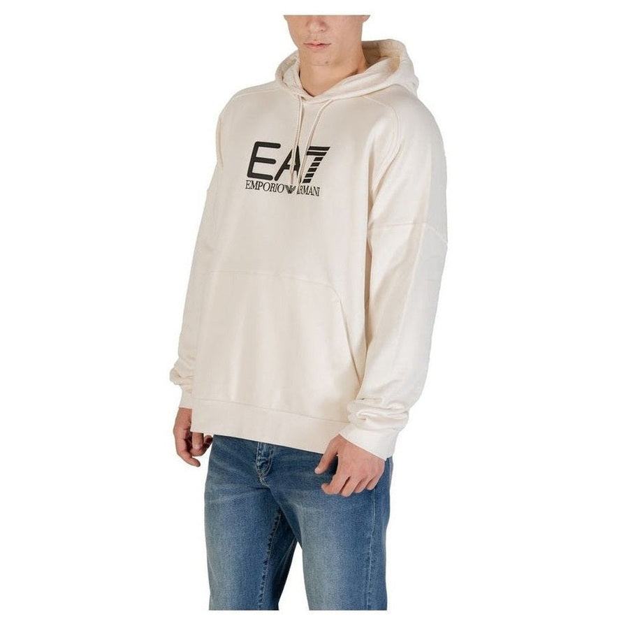 EA7 Emporio Armani Black And White Cotton Hoodie mens luxury fashion - Mens Edit