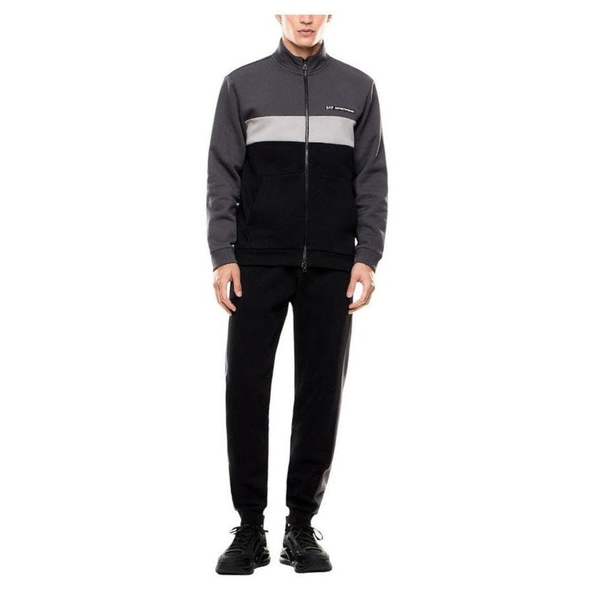 EA7 Emporio Armani Black Cotton Men's Two-Piece Sweatsuit - Designer | Mens Edit