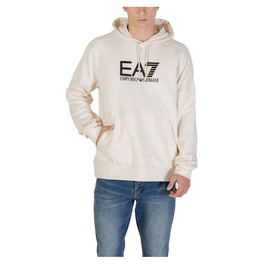 EA7 Emporio Armani Black And White Cotton Hoodie mens luxury fashion - Mens Edit