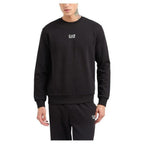 EA7 Emporio Armani Black Cotton Men's Logo Sweatshirt - Designer | Mens Edit
