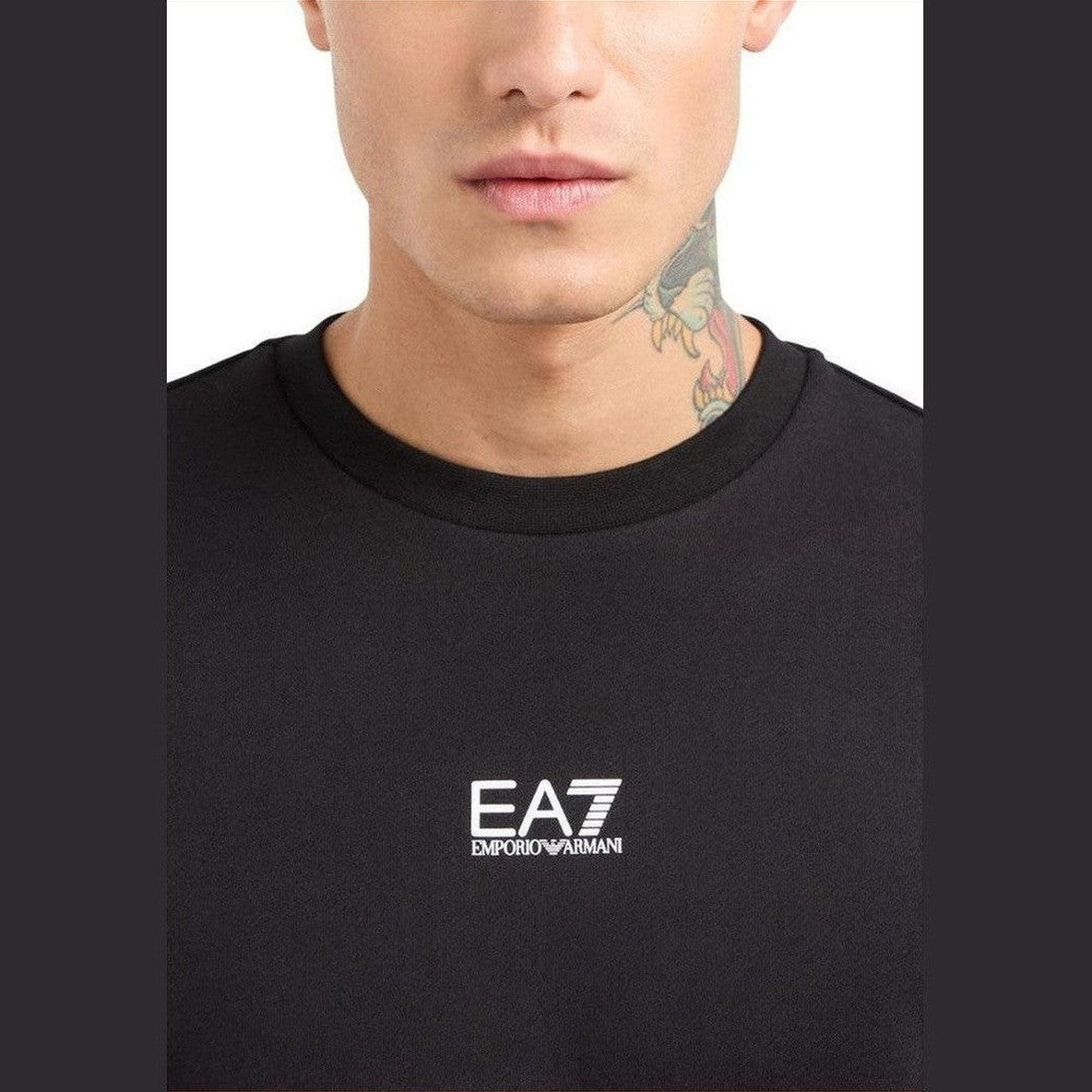 EA7 Emporio Armani Black Cotton Blend Sweatshirt
