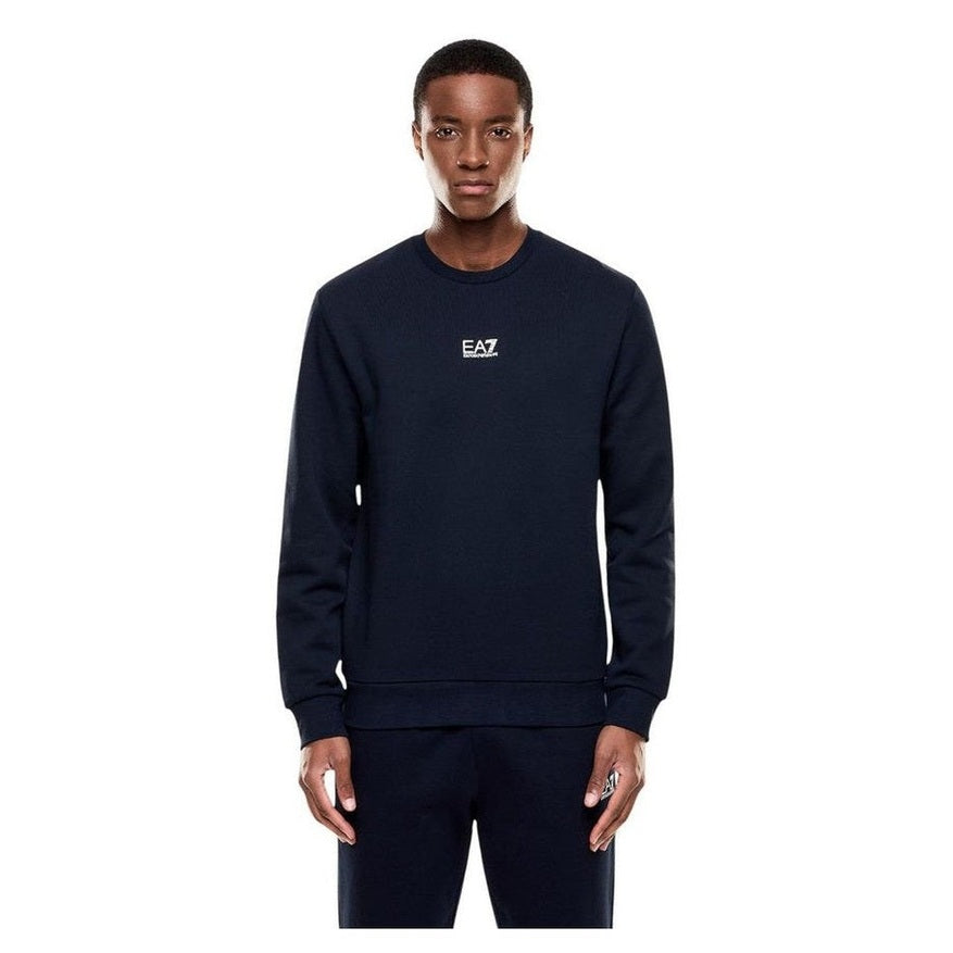EA7 Emporio Armani Cotton Crewneck Sweatshirt in Blue
