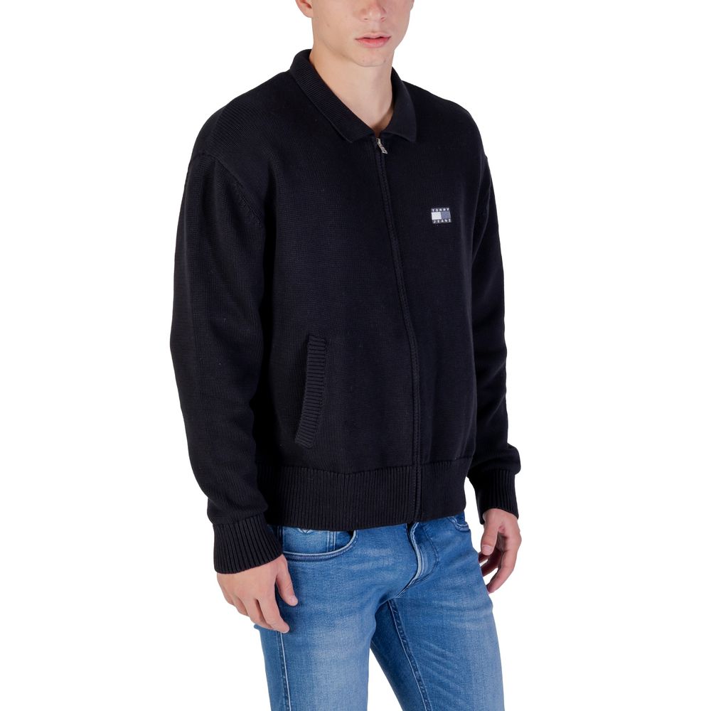 Black Recycled Cotton Cardigan