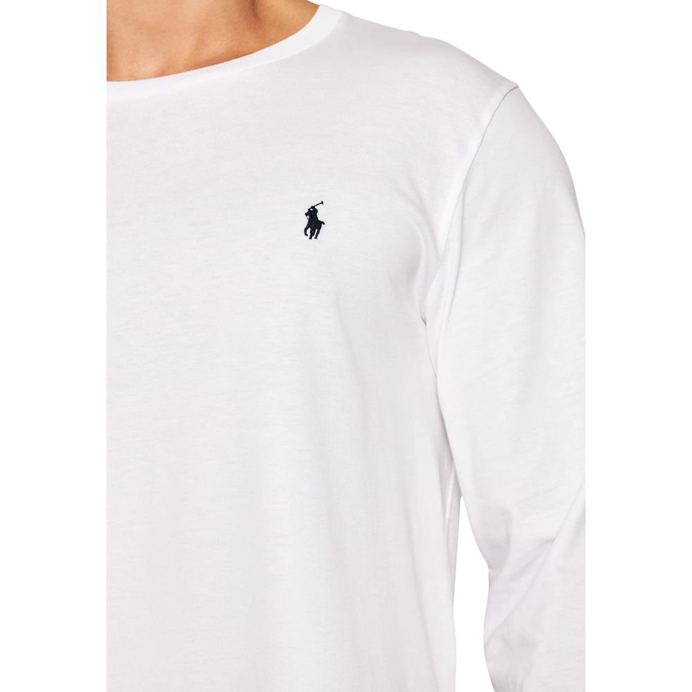 Ralph Lauren Λευκό Βαμβακερό T-Shirt με Μακριά Μανίκια
