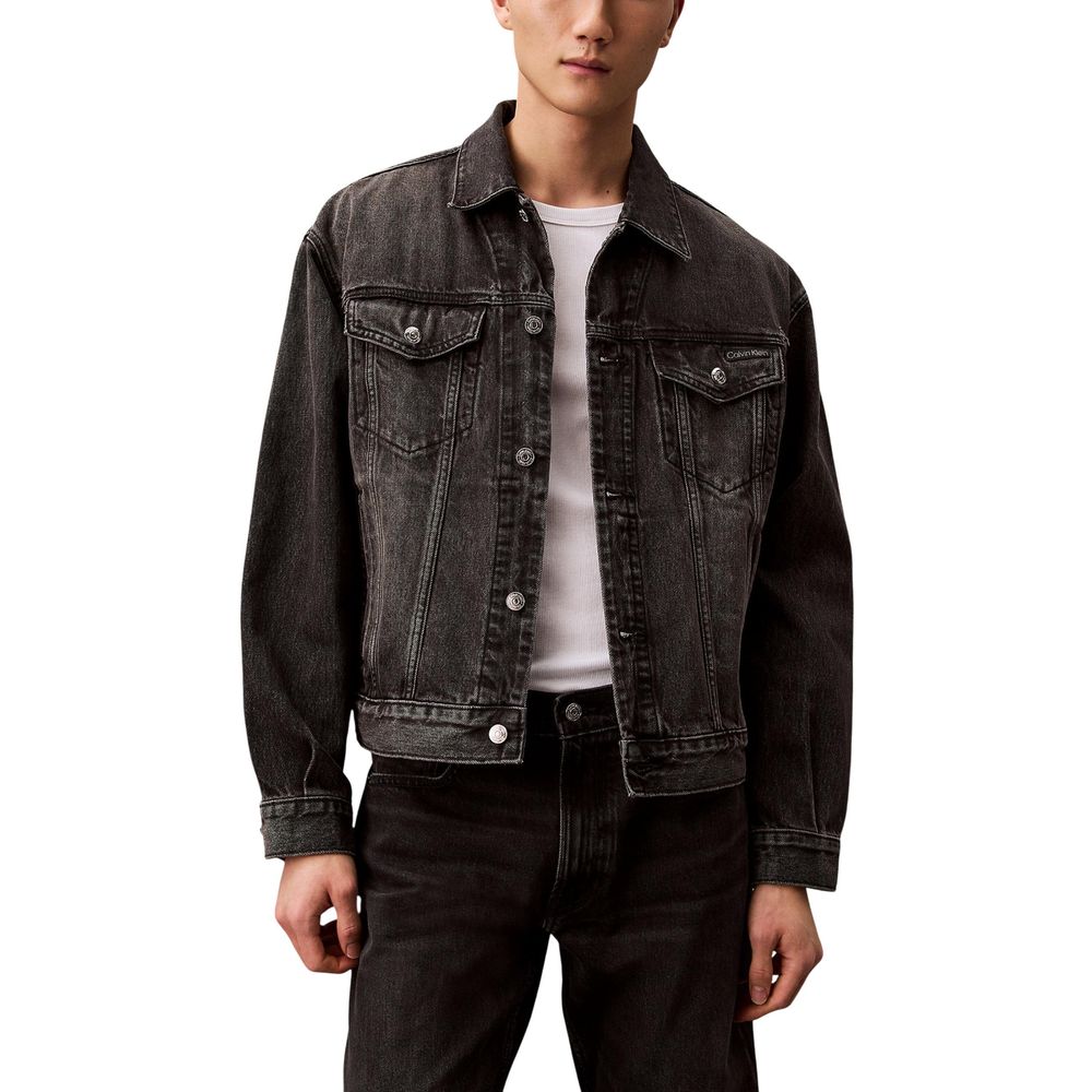 Black Cotton Denim Jacket mens luxury fashion - Mens Edit