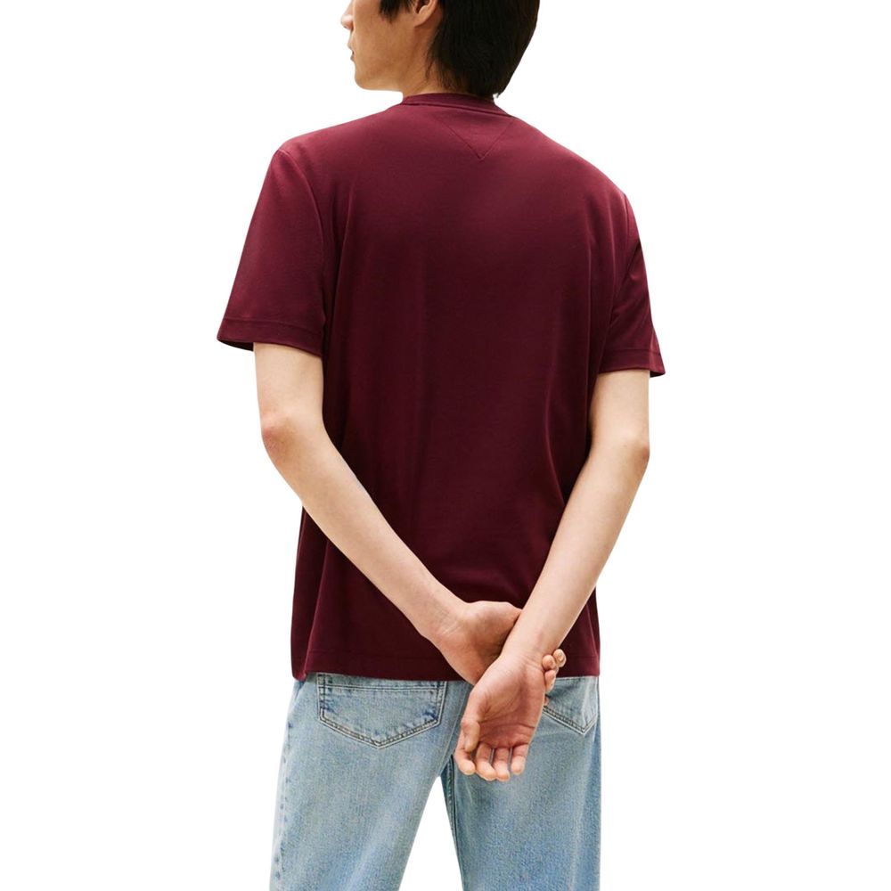 Tommy Hilfiger Βαμβακερό T-Shirt Μπορντώ