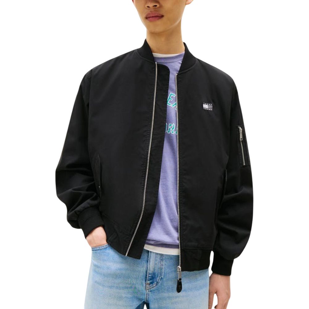 Black Recycled Cotton Bomber mens luxury fashion - Mens Edit