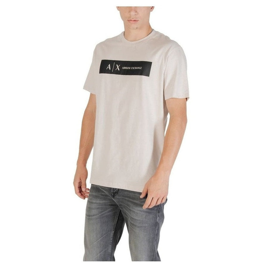 Armani Exchange Beige Cotton T-Shirt