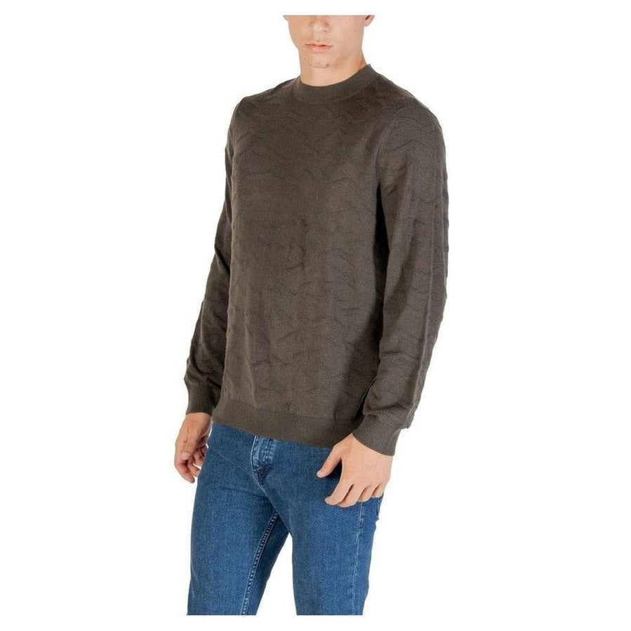 Armani Exchange Wool-Blend Crewneck Sweatshirt in Green