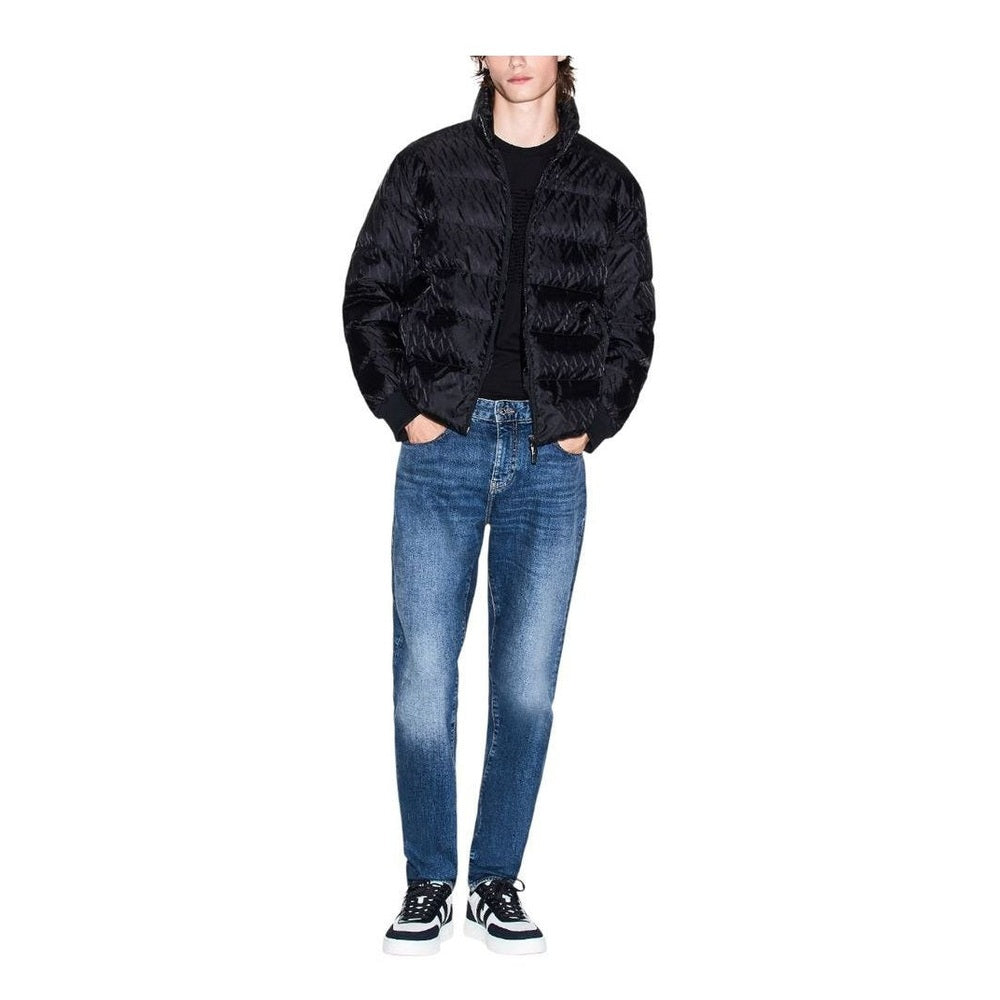 Armani Exchange Καπιτονέ Παλτό από Πολυαμίδιο σε Μαύρο