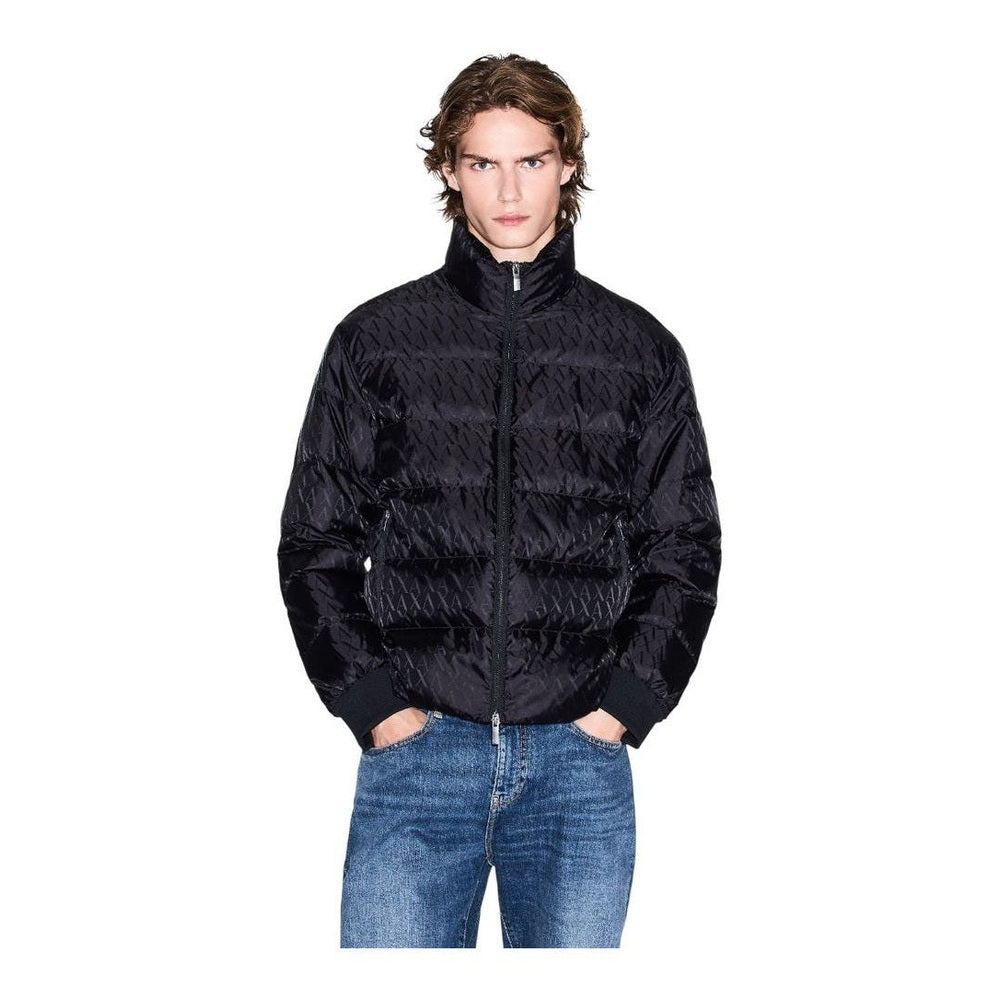 Armani Exchange Καπιτονέ Παλτό από Πολυαμίδιο σε Μαύρο