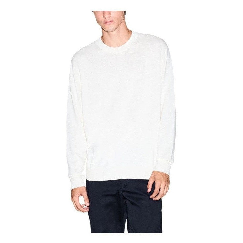 Armani Exchange Cream Viscose Sweatshirt mens luxury fashion - Mens Edit