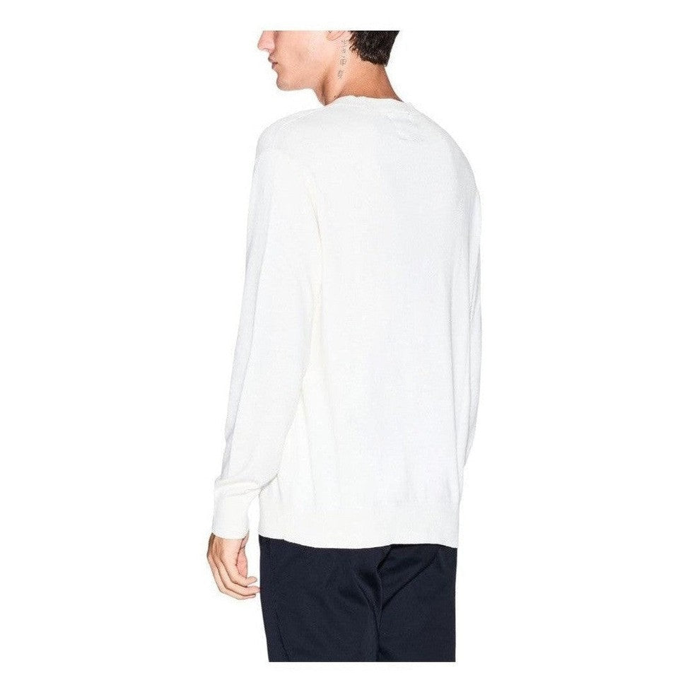 Armani Exchange Φούτερ από βισκόζη σε Κρεμ