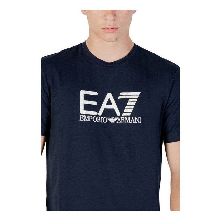 EA7 Emporio Armani Βαμβακερό T-Shirt σε Μπλε