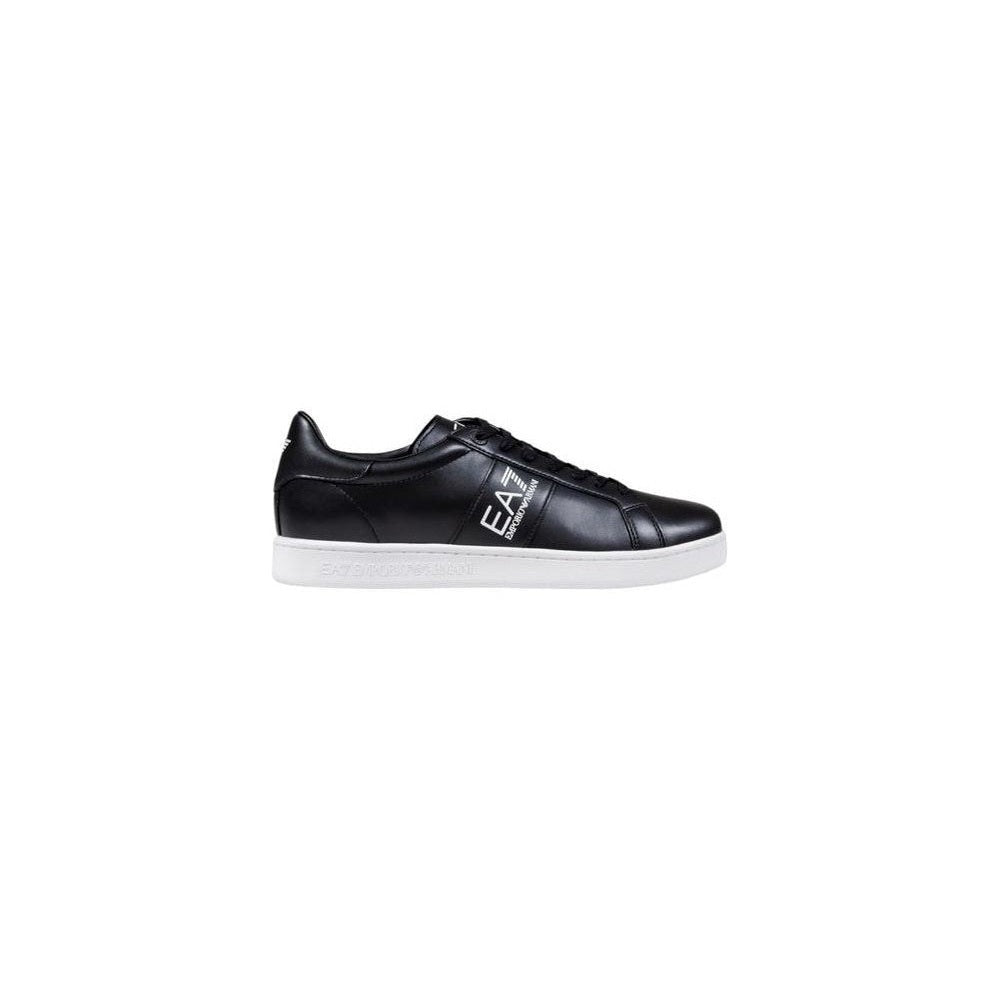 EA7 Emporio Armani Black White Leather Sneakers mens luxury fashion - Mens Edit