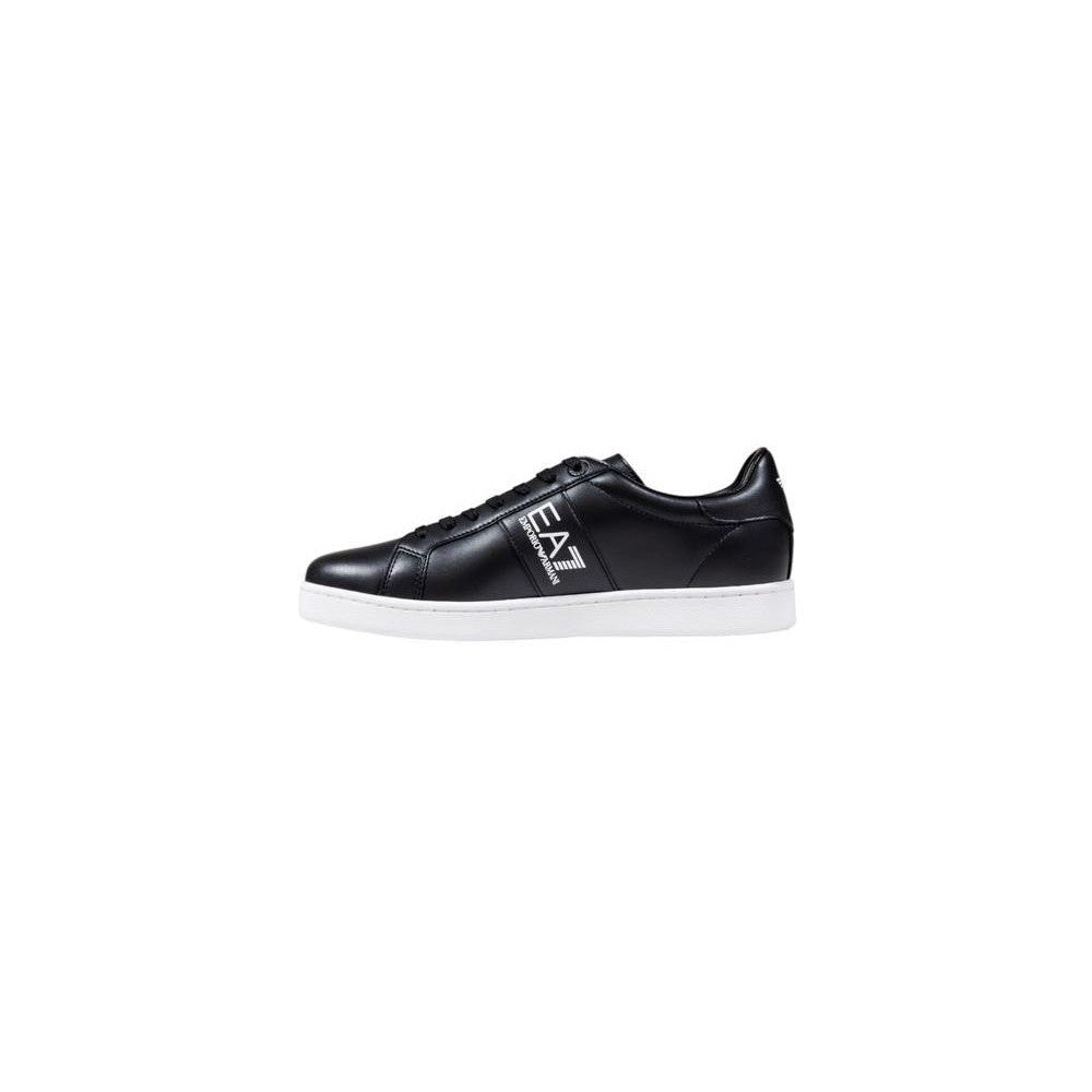 EA7 Emporio Armani Leather Sneakers in Black and White