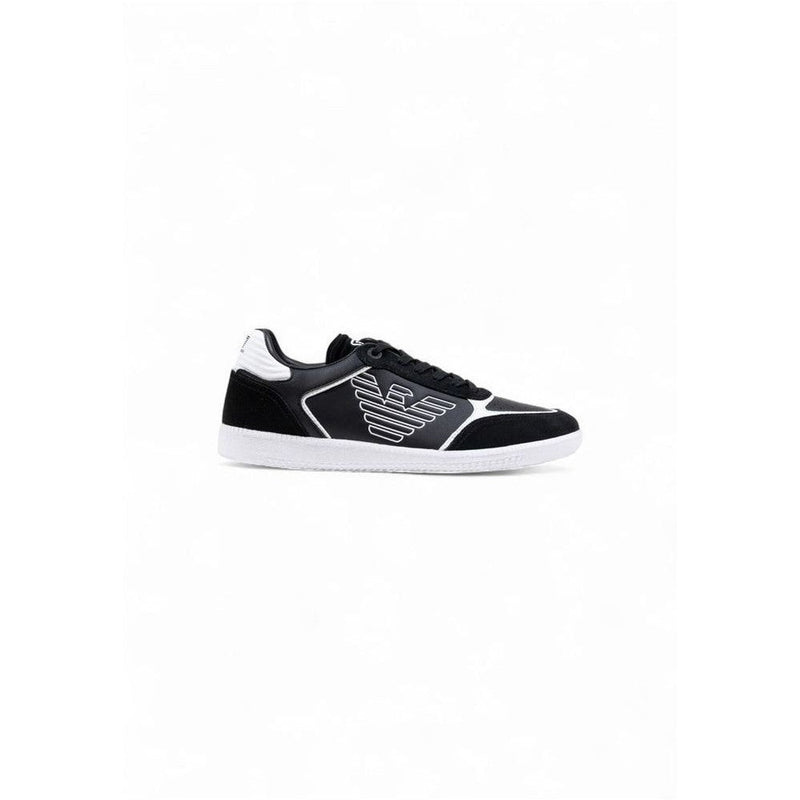 EA7 Emporio Armani Black White Leather Athletic Sneakers mens luxury fashion - Mens Edit