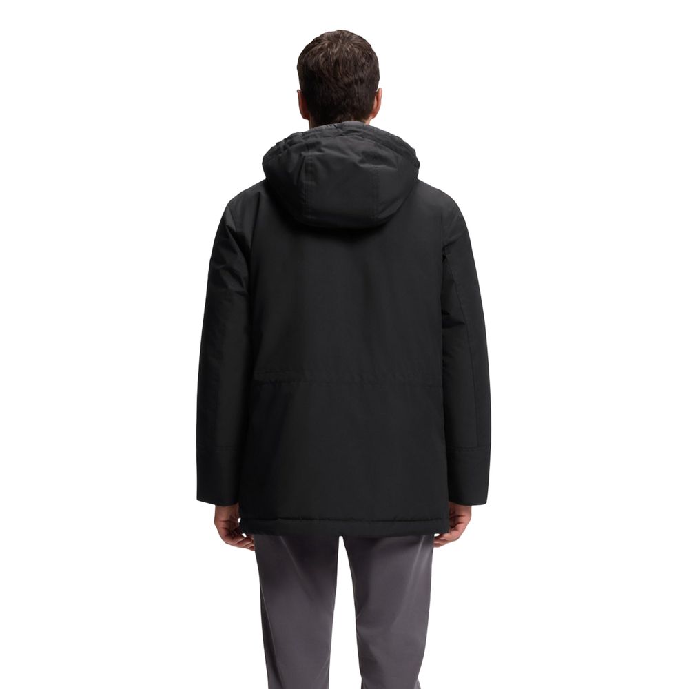 Hugo Boss Full-Length Polyester Jacket in Black